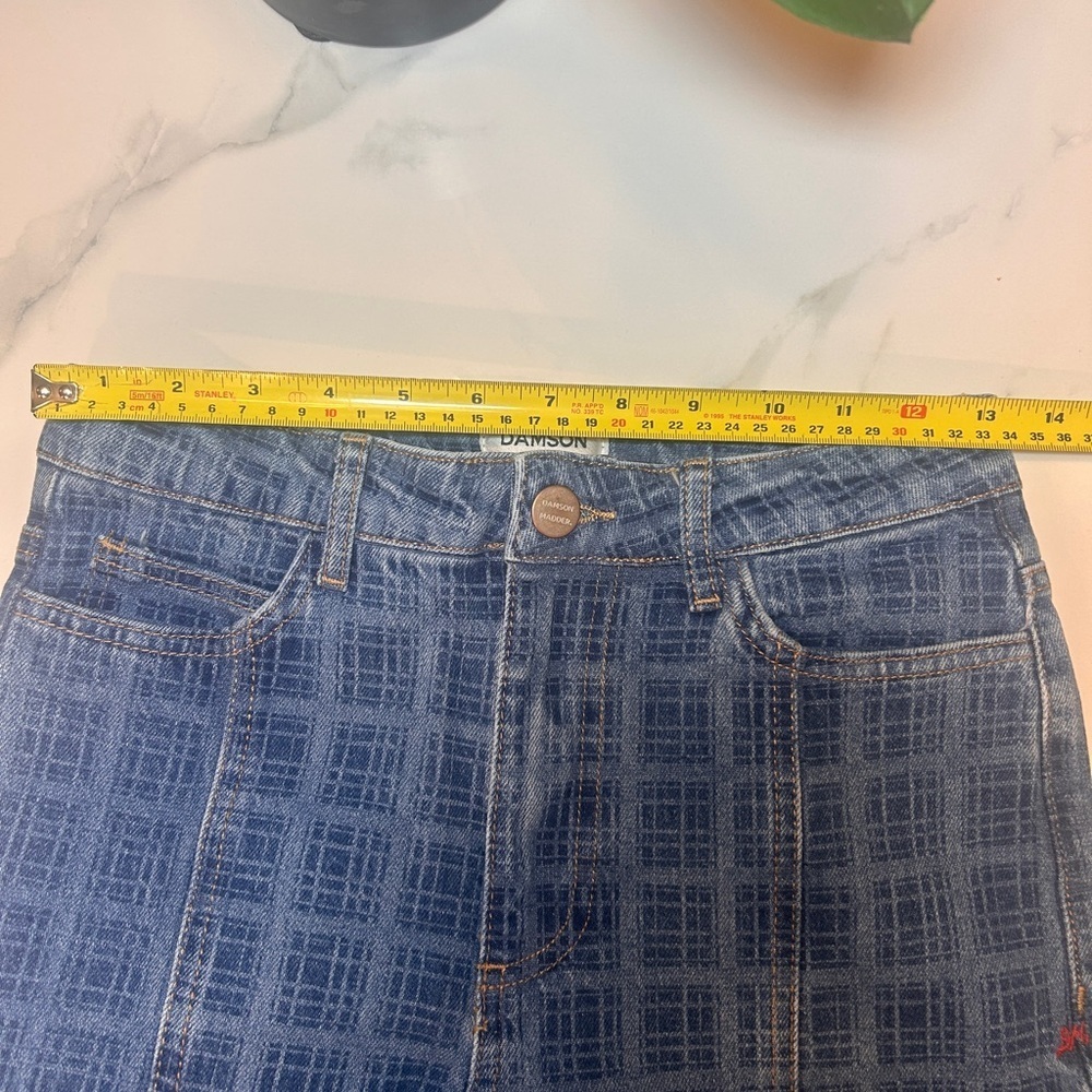Damson Madder Tovie Mid Rise Straight Leg Laser Check Jeans Sz. 4 - Picture 14 of 16